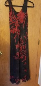 Black and red floral dress